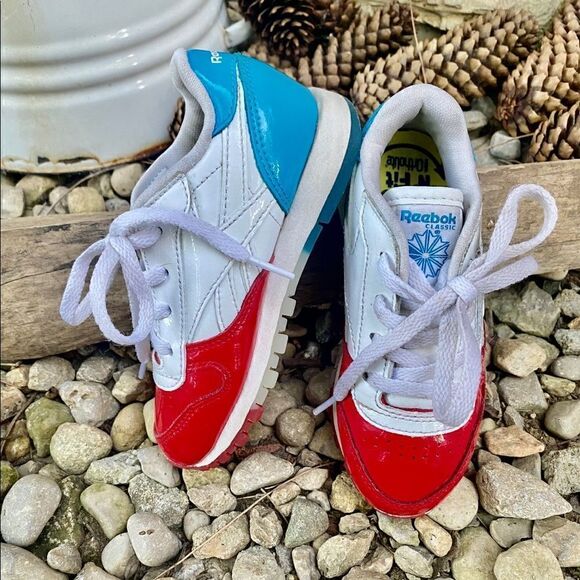 Reebok Classic Red/white/Blue Leather Youth Boys Athletic ShoesSneakers Size 9.5 - Picture 3 of 7